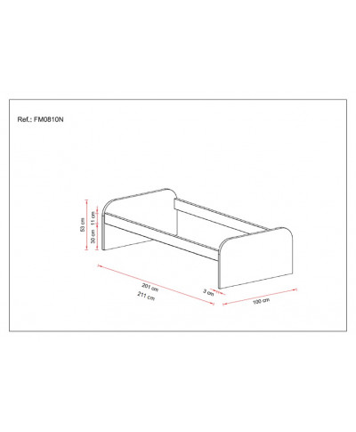 Cama nido de diseño SOFT 90 cm lacada