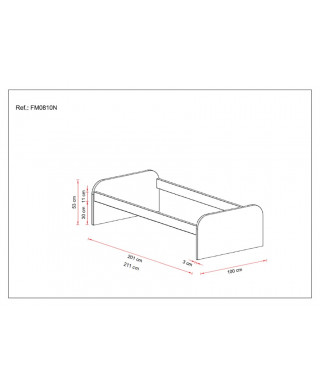 Cama nido de diseño SOFT 90 cm lacada