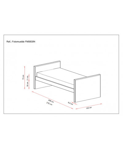 Cama nido de diseño FASHION 90 cm lacada
