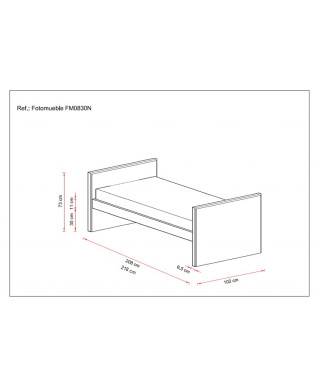 Cama nido de diseño FASHION 90 cm lacada