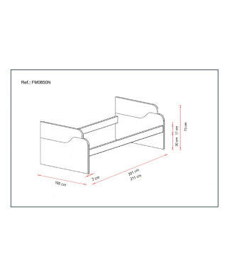 Cama nido de diseño NEON 90 cm lacada