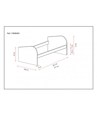 Cama nido de diseño FORM 90 cm lacada