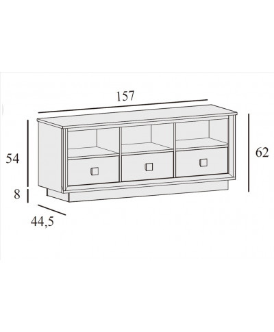 Mueble TV con 3 cajones frente 157 cm