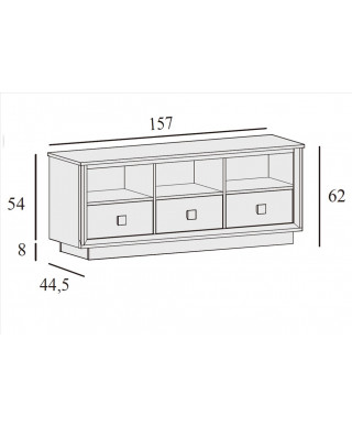 Mueble TV con 3 cajones frente 157 cm