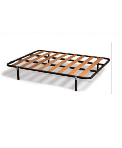 Somier plano 105  con  4 patas bastidor acerado y lamas madera