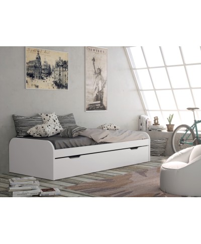 Cama nido con arrastre SOFT 90 cm lacada