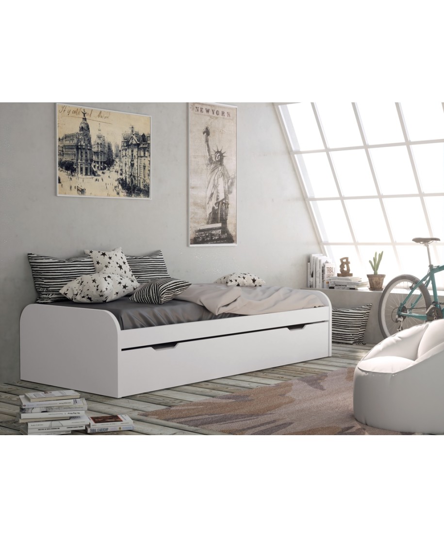 Cama nido con arrastre SOFT 90 cm lacada