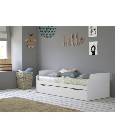 Cama nido con arrastre NEON 105 cm lacada