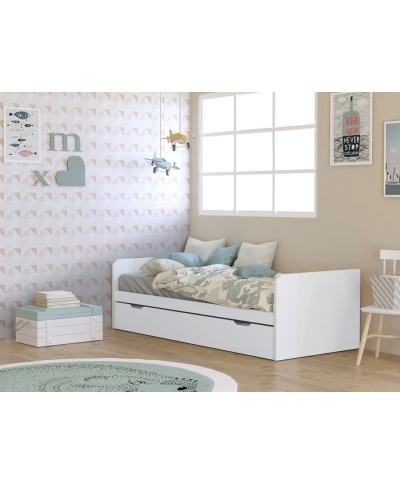Cama nido con arrastre DUAL 105 cm lacada