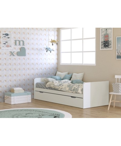 Cama nido con arrastre DUAL 90 cm lacada