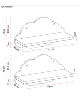Juego estantes pared NUBE