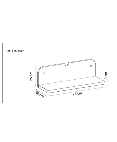 estante pared con respaldo CURVO