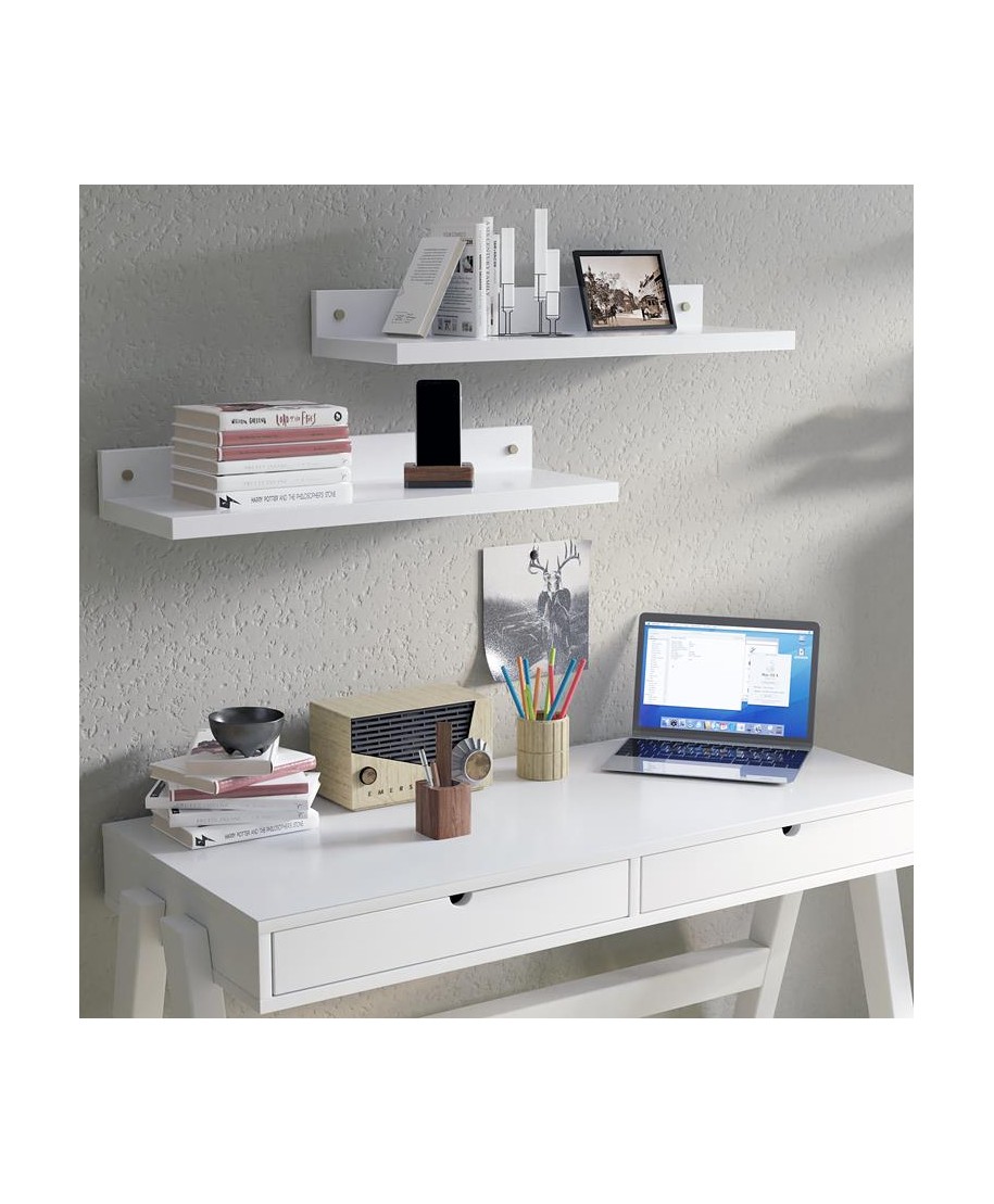 Juego estantes pared con respaldo RECTO