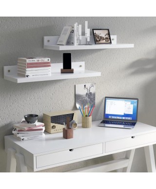 Juego estantes pared con respaldo RECTO