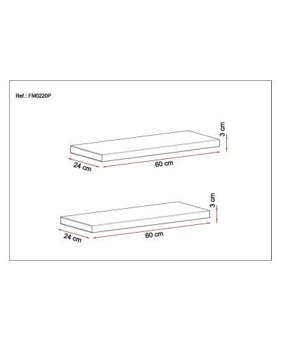 Juego estantes pared RECTO