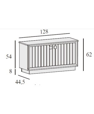 Mueble TV 2 puertas RAYADAS frente 128 cm