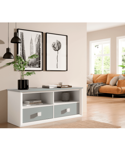 Mueble TV con 2 cajones frente 128 cm