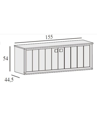Mueble TV 2 puertas RAYADAS frente 155 cm