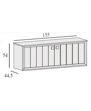 Mueble TV 2 puertas RAYADAS frente 155 cm
