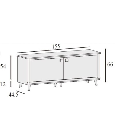 Mueble TV 2 puertas LISAS con patas frente 155 cm