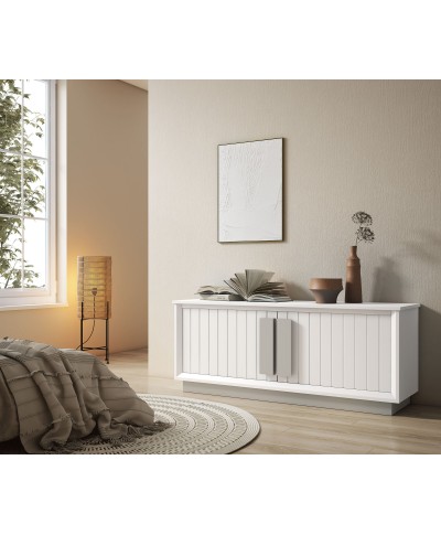 Mueble TV 2 puertas LISAS con zócalo frente 155 cm